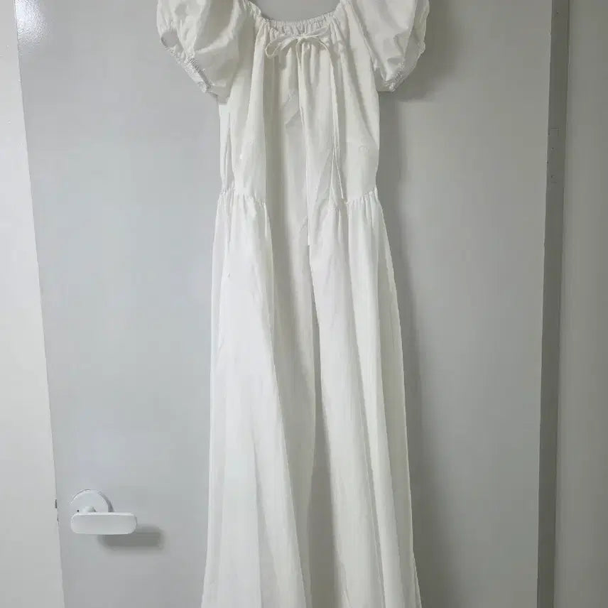[BUNJANG] TWEBSHELL Ribbon Long Dress Ivory / 트위 브쉘 리본 롱 원피스 아이보리