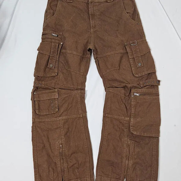 [BUNJANG] ZARA Cargo Pocket Denim Pants Brown Jeans 32 / 자라 ZARA 카고포켓 데님팬츠 브라운진 하드 유틸리티 탄창 32