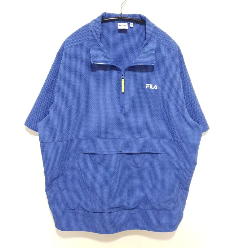[BUNJANG] Fila Seersucker Anorak Short Sleeve Shirt / 휠라 시어서커 아노락 반팔 L_S1572
