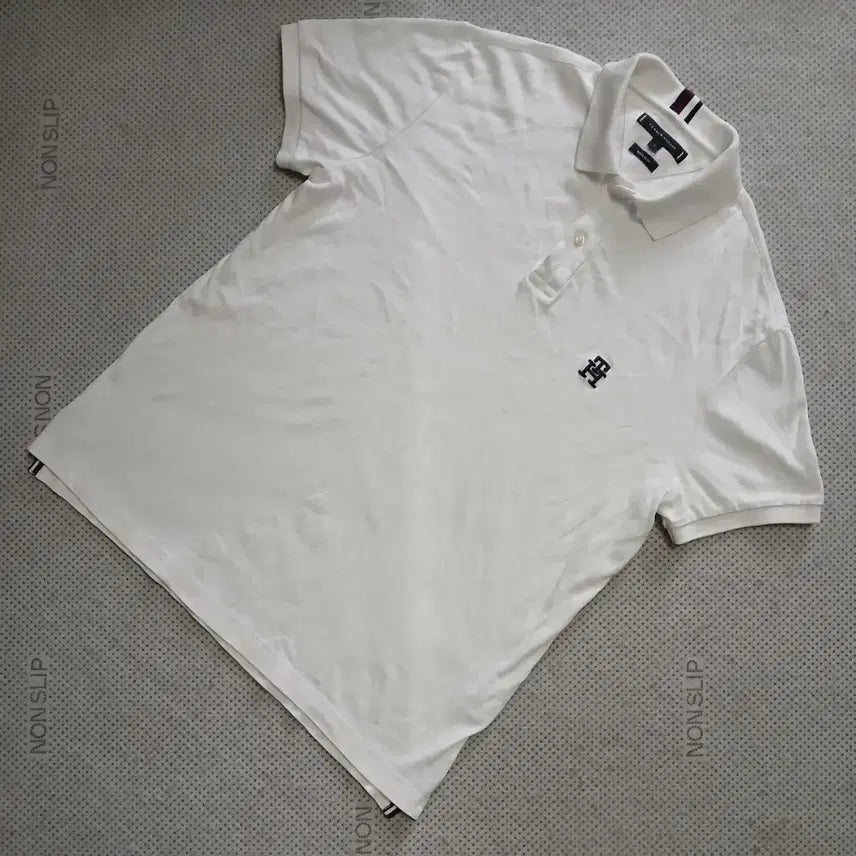 [BUNJANG] Tommy Hilfiger White Cotton Polo T-Shirt / 타미힐피거 반팔 카라티 화이트