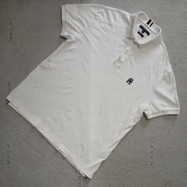 [BUNJANG] Tommy Hilfiger White Cotton Polo T-Shirt / 타미힐피거 반팔 카라티 화이트