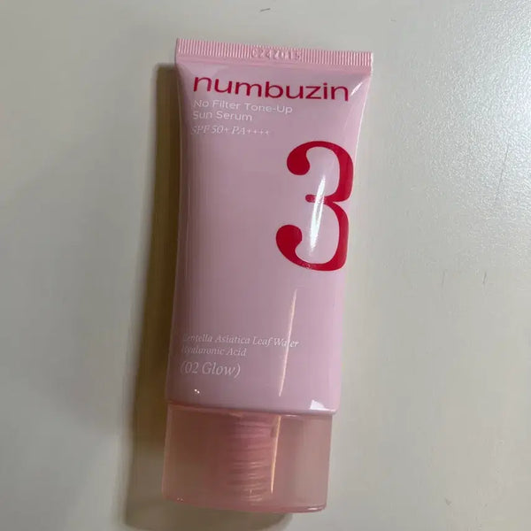 [BUNJANG] NUMBUZIN Tone Up Beige Pact-Free Sun Cream 02 Glow / 1회 사용) 넘버즈인 톤업베이지 파데프리 선크림 02 글로우