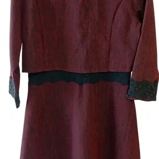 [BUNJANG] Cherry Color Peter Pan Collar Dress / 체리색 카라 원피스