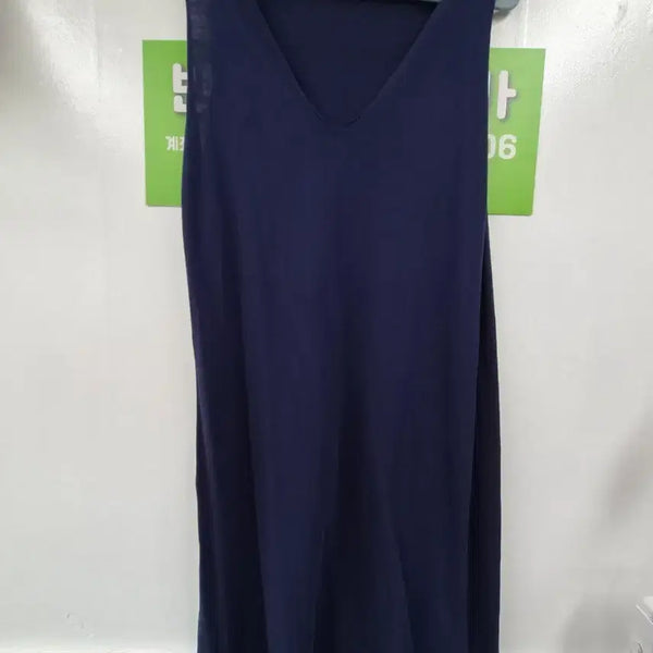 [BUNJANG] Stefanel V-Neck Sleeveless Midi Dress Navy / 스테파넬 브이넥 민소매 원피스 네이비