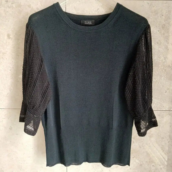 [BUNJANG] Time Lace Point Knit Blouse / 타임 레이스포인트니트(주말초특가)