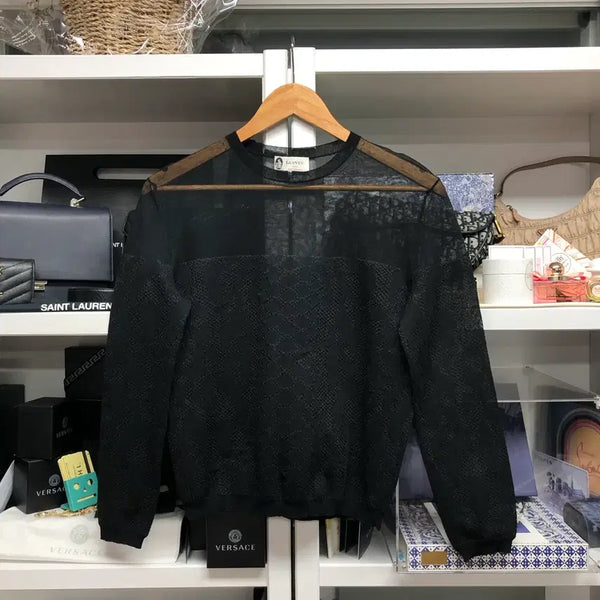 [BUNJANG] Lanvin Black See-Through Blouse / [ LANVIN ] 랑방 블랙컬러 시스루 블라우스