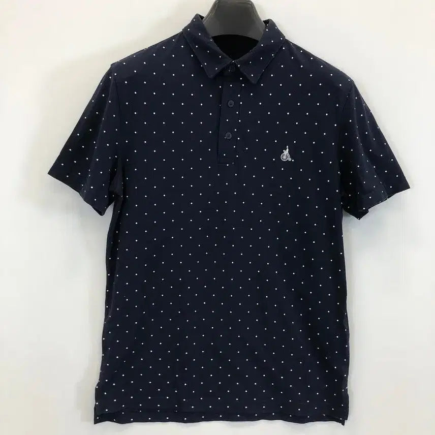 [BUNJANG] Beanpole Dot Pattern Pique Polo T-Shirt Navy Slim 100 / 빈폴 도트패턴 PK 카라티 95-슬림 100