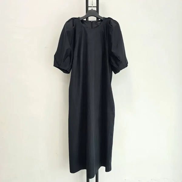 [BUNJANG] COS Puff Sleeve Black Midi Dress / 정품 코스 COS 퍼프 소매 블랙 원피스