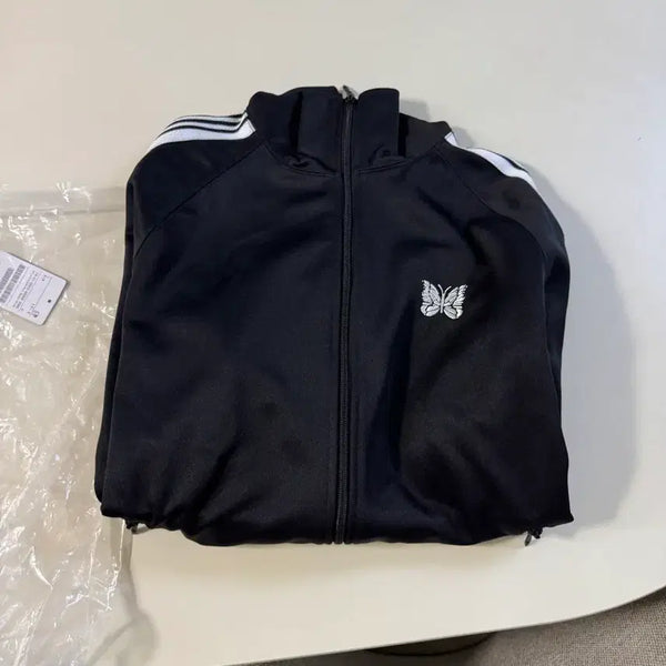[BUNJANG] Needles Track Jacket Poly Smooth Black White L / [L]니들스 트랙 자켓 폴리 스무스 블랙 화이트