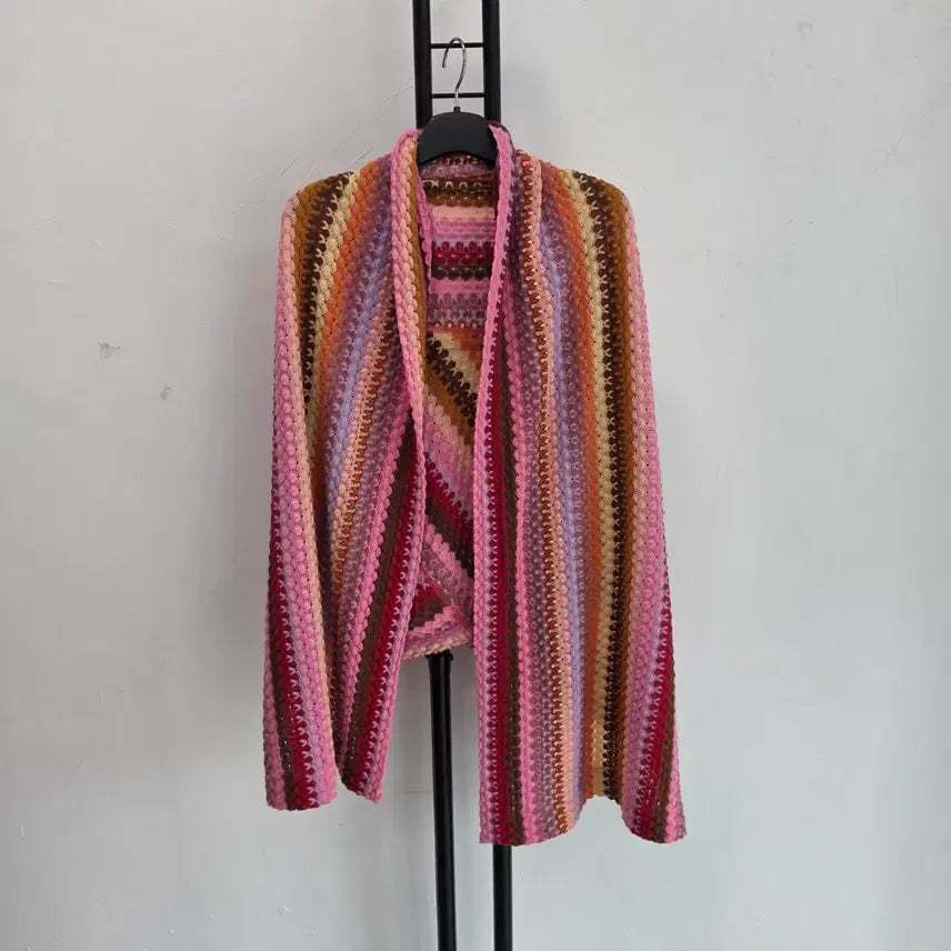 [BUNJANG] Issey Miyake Vintage Crochet Cardigan Pink / 정품 이세이미야케 ISSEY MIYAKE 빈티지 크로셰 가디건 핑크