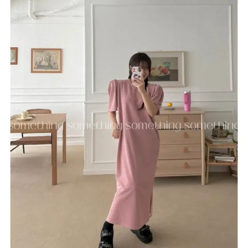 [BUNJANG] Bell201 Something Fancy Ryu Pad One-Piece Dress (Pink) / 벨201 썸씽 팬시 리우 패드 원피스(핑크)