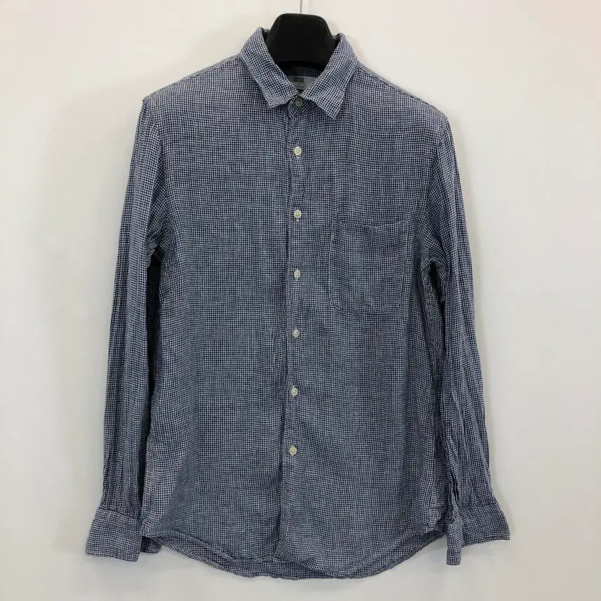 [BUNJANG] Uniqlo Premium Linen 100% Blue Shirt M / 유니클로 프리미엄 린넨 100% 블루셔츠 M
