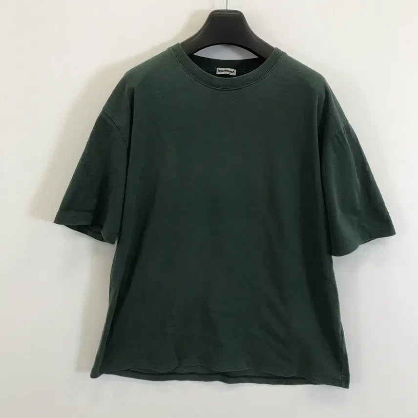 [BUNJANG] Balenciaga Back Logo Short Sleeve T-Shirt Green L / 발렌시아가 백로고 반팔티셔츠 프린팅 [L사이즈]