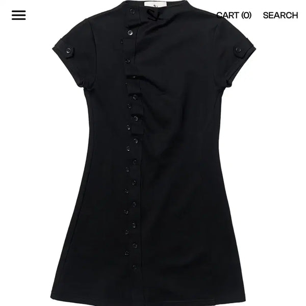 [BUNJANG] Skizom Introducing Button Dress Black / 스키즘인듀싱 버튼 원피스 블랙