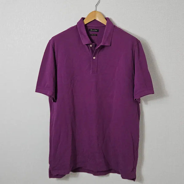 [BUNJANG] Massimo Dutti Knit Short Sleeve Polo Shirt Purple XXL / 마시모두띠 니트 반팔 카라티 폴로 피케티 퍼플 XXL