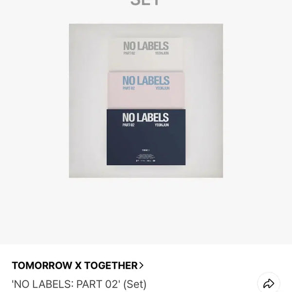 [BUNJANG] TXT Yeonjun NO LABELS: PART 02 Ice Cream Album 3 Version Bundle Set (Sealed) / 연준 NO LABELS: PART 02 아이스크림 일반반 앨범 미개봉 3종 세트 일괄