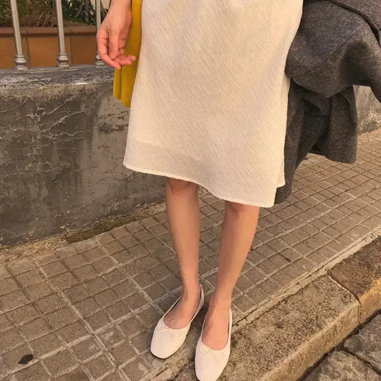 [BUNJANG] Maybe Baby Wrinkle Midi Skirt / 메이비베이비 링클 미디 스커트 치마 유이니 미뉴에트 하우유