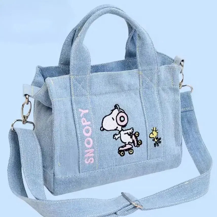 [BUNJANG] Snoopy Denim Crossbody Bag / 스누피 미니청가방