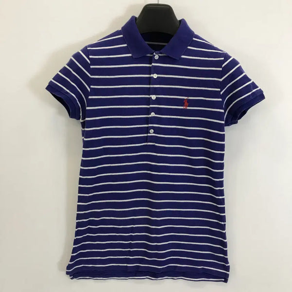 [BUNJANG] Polo Ralph Lauren Blue Stripe Polo Shirt Women's M / 폴로 랄프로렌 블루스트라이프 카라티 [여성M]