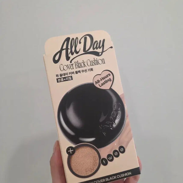 [BUNJANG] Ffiu All Day Cover Black Cushion Set (21) - New / 퓌 올데이 커버 블랙 쿠션 본품+리필21호 새제품