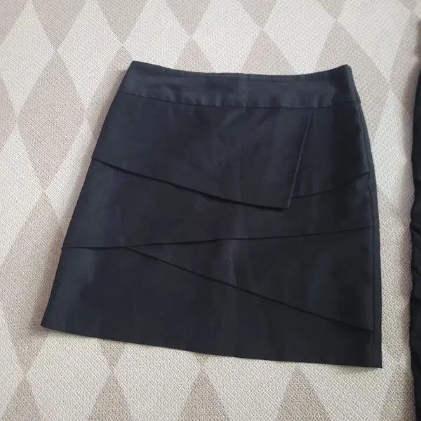 [BUNJANG] Black Wrap Midi Skirt with Shorts / 블랙 랩 스커트. 반바지그냥같이드림