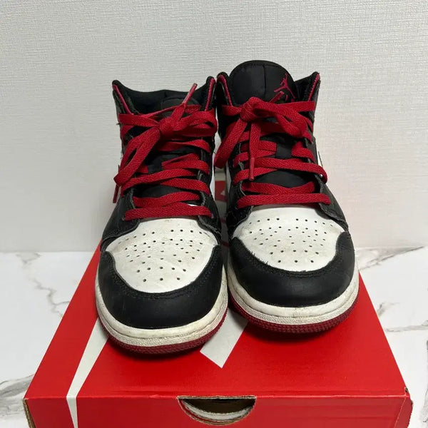 [BUNJANG] Nike Air Jordan 1 Mid Black Gym Red / 조던 1 미드 블랙 짐레드