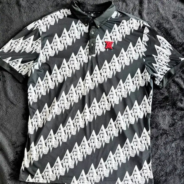 [BUNJANG] Anew Golf Men's Mesh Lettering Pattern Short Sleeve Polo T-shirt XL / [정품]어뉴 골프 남성 메쉬 레터링 패턴 반팔 폴로 티셔츠 XL