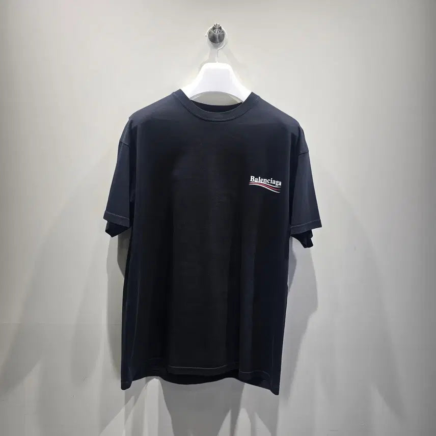 [BUNJANG] Balenciaga Wave Logo T-Shirt Black XS / [중고/정품] 발렌시아가 웨이브 로고 반팔 티셔츠 루즈핏 XS