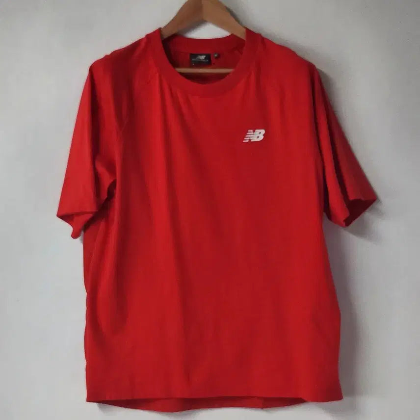 [BUNJANG] New Balance Round Neck Short Sleeve T-Shirt Red XL / 뉴발란스 라운드넥 반팔 티셔츠 레드 XL