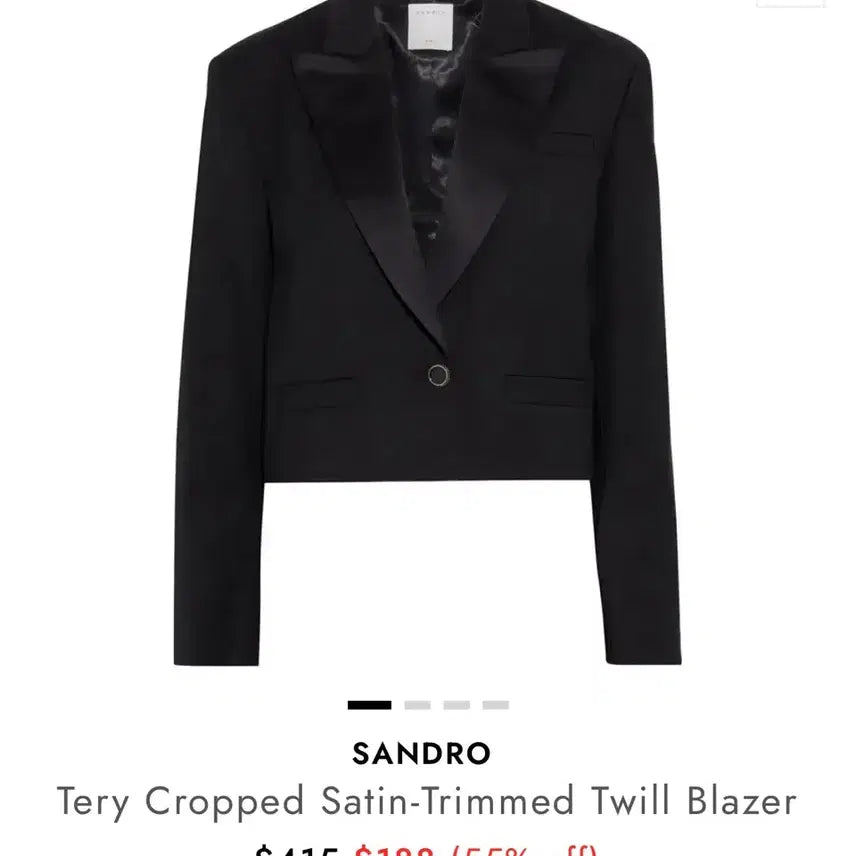 [BUNJANG] Sandro Black Cropped Jacket / 산드로 블랙 크롭 자켓