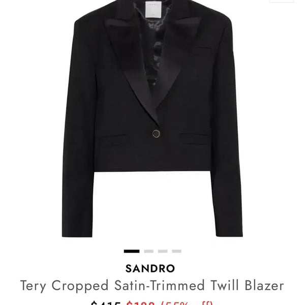 [BUNJANG] Sandro Black Cropped Jacket / 산드로 블랙 크롭 자켓