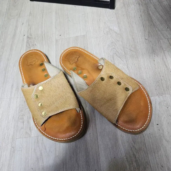 [BUNJANG] Perker Leather Sandals Beige / 페르커  슬리퍼 270~275