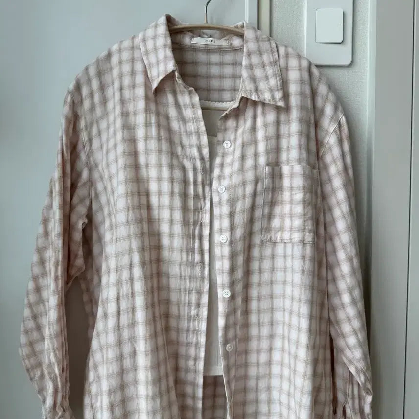 [BUNJANG] Miel Garden Check Shirt - Pink, Blue / 미엘 가든 체크 셔츠 - 핑크, 블루
