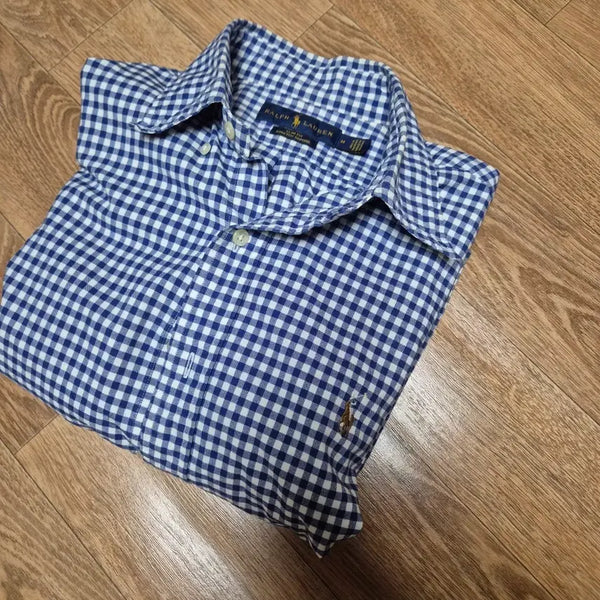 [BUNJANG] Polo Ralph Lauren Blue Check Slim Fit Shirt - Medium / 폴로 체크 남방 셔츠 블루 슬림핏M