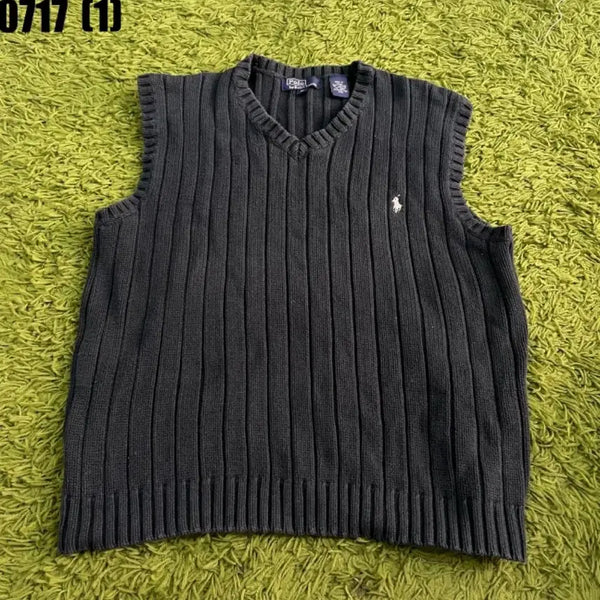 [BUNJANG] Polo Ralph Lauren V-Neck Knit Vest Navy M / 폴로 랄프로렌 브이넥 니트 조끼 네이비 M