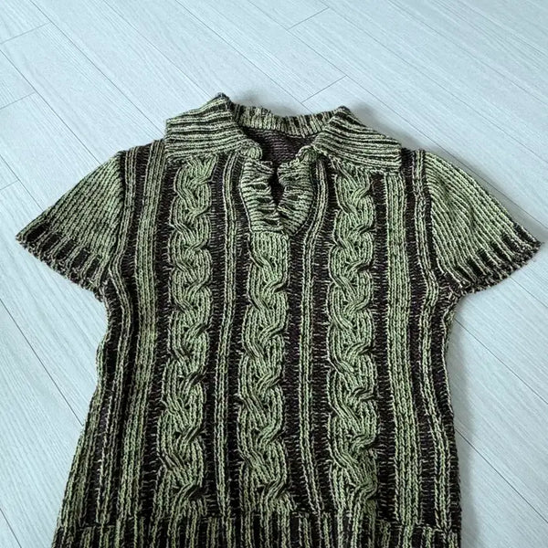 [BUNJANG] CERRIC Collared Short Sleeve Knit / CERRIC 카라 반팔니트