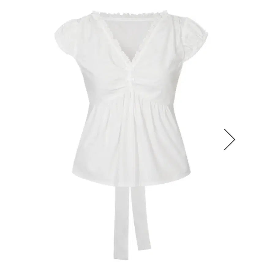 [BUNJANG] Lulu Seoul Zoey Shirring Blouse White Size S / 루루서울 Zoey Shirring Blouse(white) S사이즈