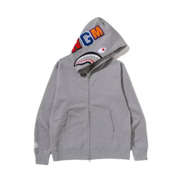 [BUNJANG] Bape Shark Hoodie Zip-Up Grey XL / 베이프 샤크 후드 집업 그레이