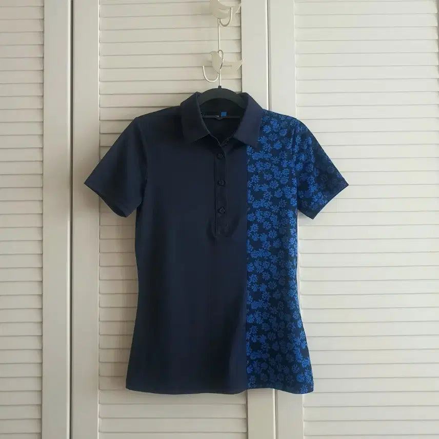 [BUNJANG] J.LINDEBERG Golf Pattern Short Sleeve T-Shirt Navy Size S / 제이린드버그 골프 패턴 반팔 티셔츠