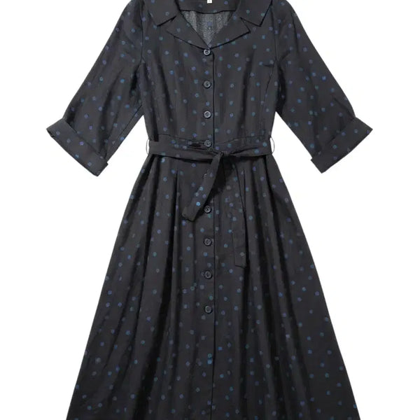 [BUNJANG] J.studio Jichunhee Linen Dot Dress / 여성66/ 지스튜디오 지춘희 마 린넨 도트 원피스 빈티지킹