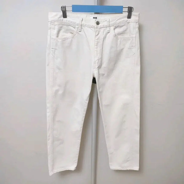 [BUNJANG] Uniqlo U Men's 9-Cut Jeans Ivory / [32] 유니클로 U 아이보리 남성 9부 청바지 새옷 수준 데님팬츠