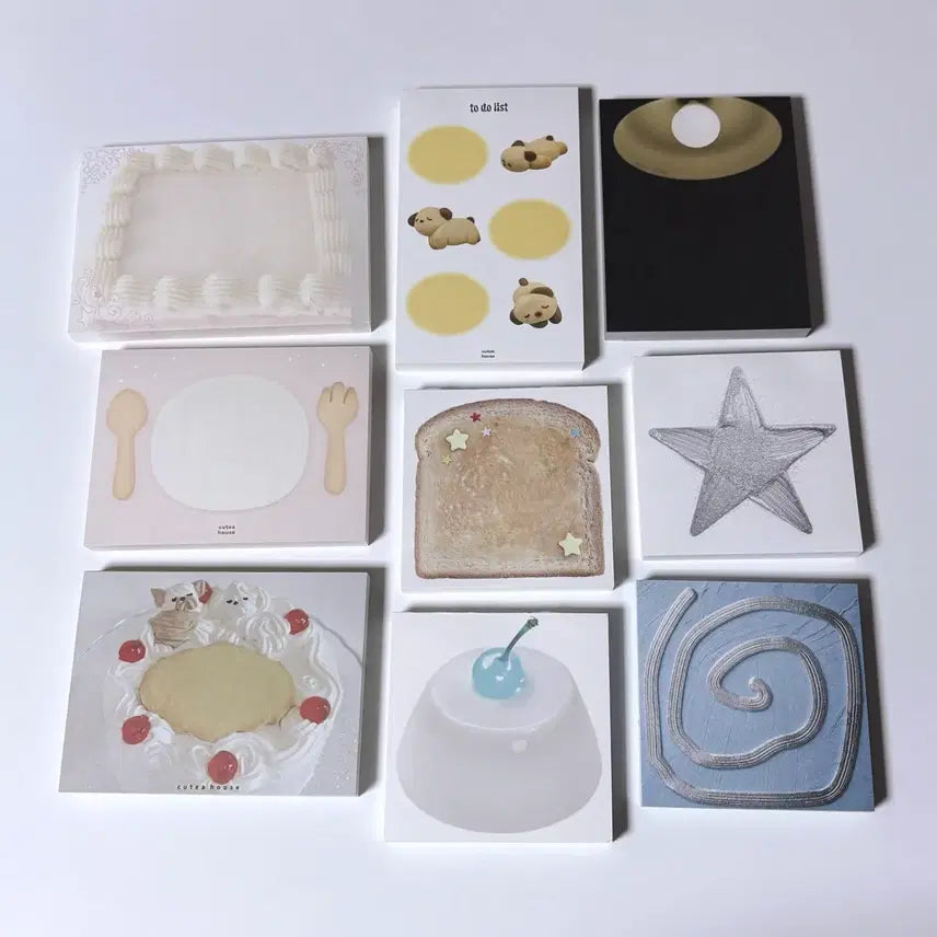 [BUNJANG] Mixed Memo Pad Sheets - 45 Pieces / (45장) 떡메띵 떡메믹스 누세호 스트리코 판옵티콘 큐티하우스 실사 쿠키 케이크 토스트 식빵 메모지