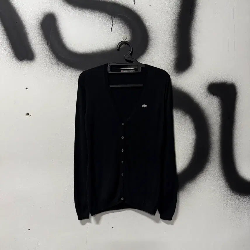 [BUNJANG] Lacoste Black Cashmere Knit Cardigan / 라코스테 블랙 캐시미어 니트 가디건