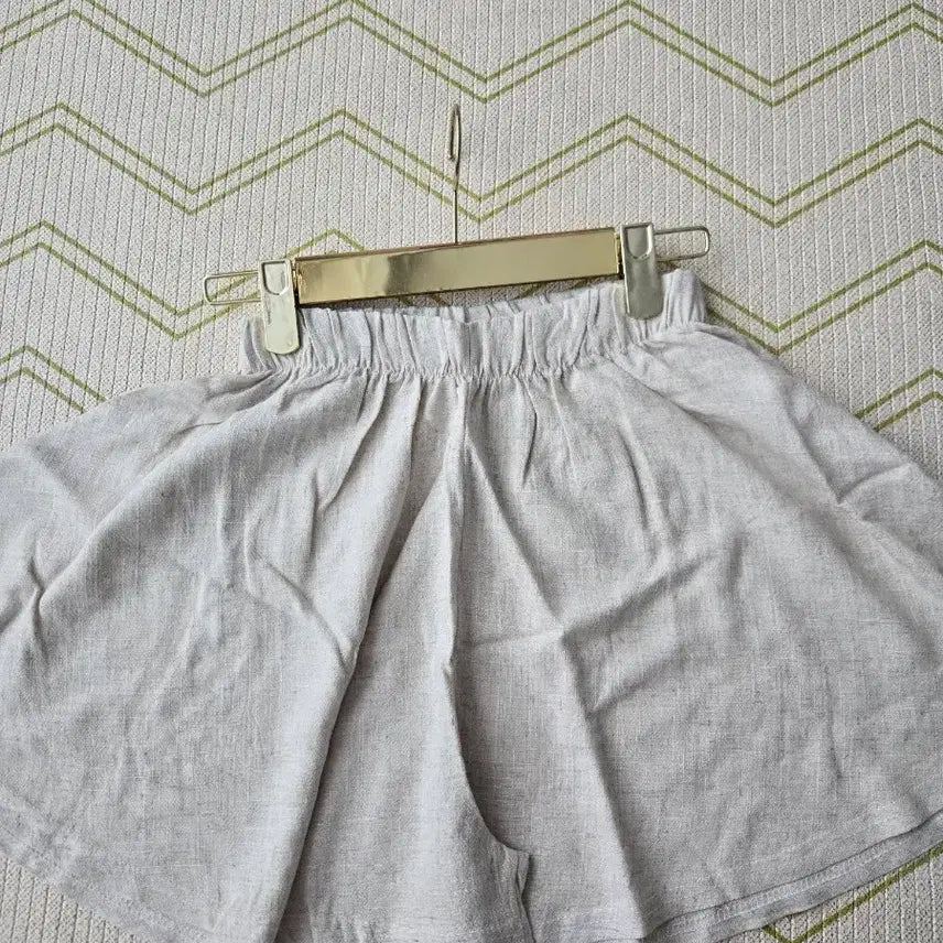 [BUNJANG] Linen Pleated Skirt Shorts Beige / 린넨 주름 스커트 반바지 베이지