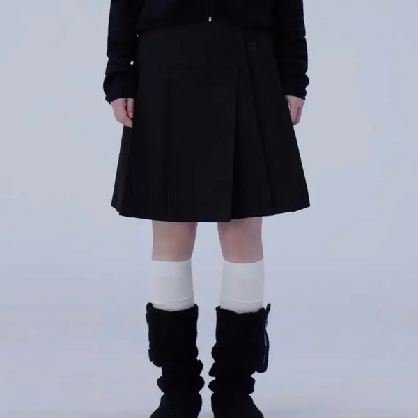 [BUNJANG] Miseki Seoul Midi Wrap Skirt Black Size 1 / 미세키서울 미디 랩 스커트 블랙 1 사이즈