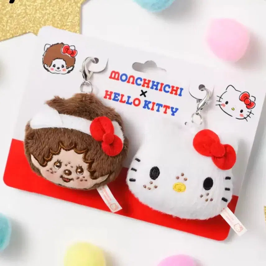 [BUNJANG] Monchhichi Hello Kitty Charm Set / 몬치치 헬로키티 챰 세트