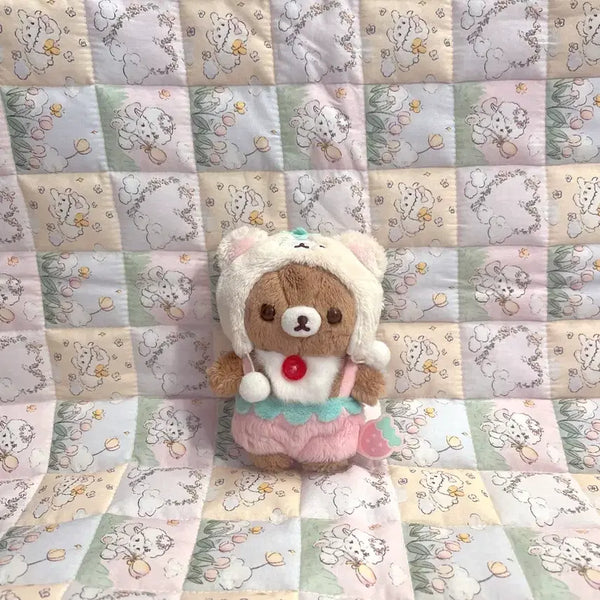 [BUNJANG] San-X Rilakkuma Strawberry Sweet Day Mascot / 산엑스 딸기 코구마 인형 코리락쿠마의 딸기하루 마스코트