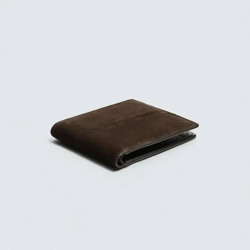 [BUNJANG] Zara Suede Leather Bifold Wallet Brown New / 자라 스웨이드 레더 반지갑 브라운 새상품