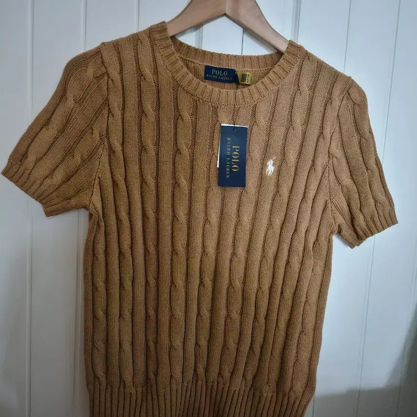 [BUNJANG] Polo Ralph Lauren Women's Cable Knit Short Sleeve Top / 폴로 반팔 케이블니트 여성용 [새상품]