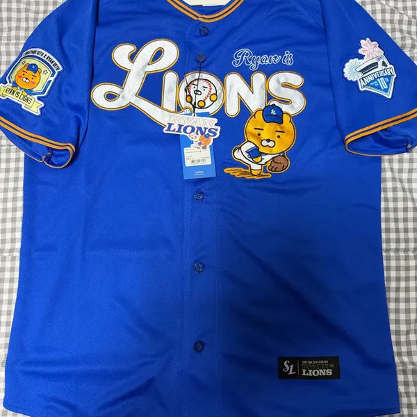 [BUNJANG] Samsung Lions X Ryan Kang Min-ho Baseball Jersey M (100) / 삼성라이온즈 X 라이언 - 강민호 유니폼 M 100